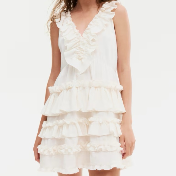 NWT H&M Frill-Trimmed Dress - M - Picture 1 of 5